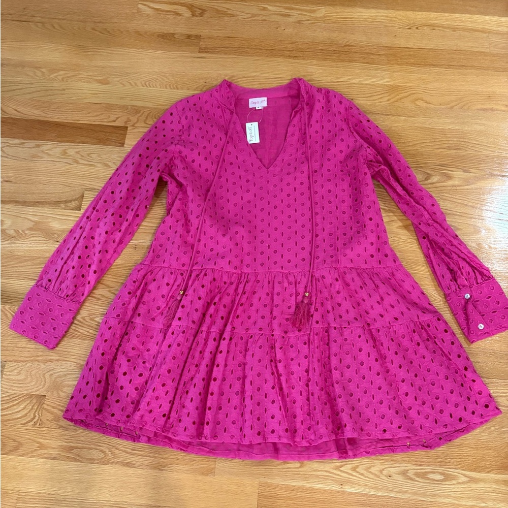NWT Chic Fuchsia Eyelet Women's Dress